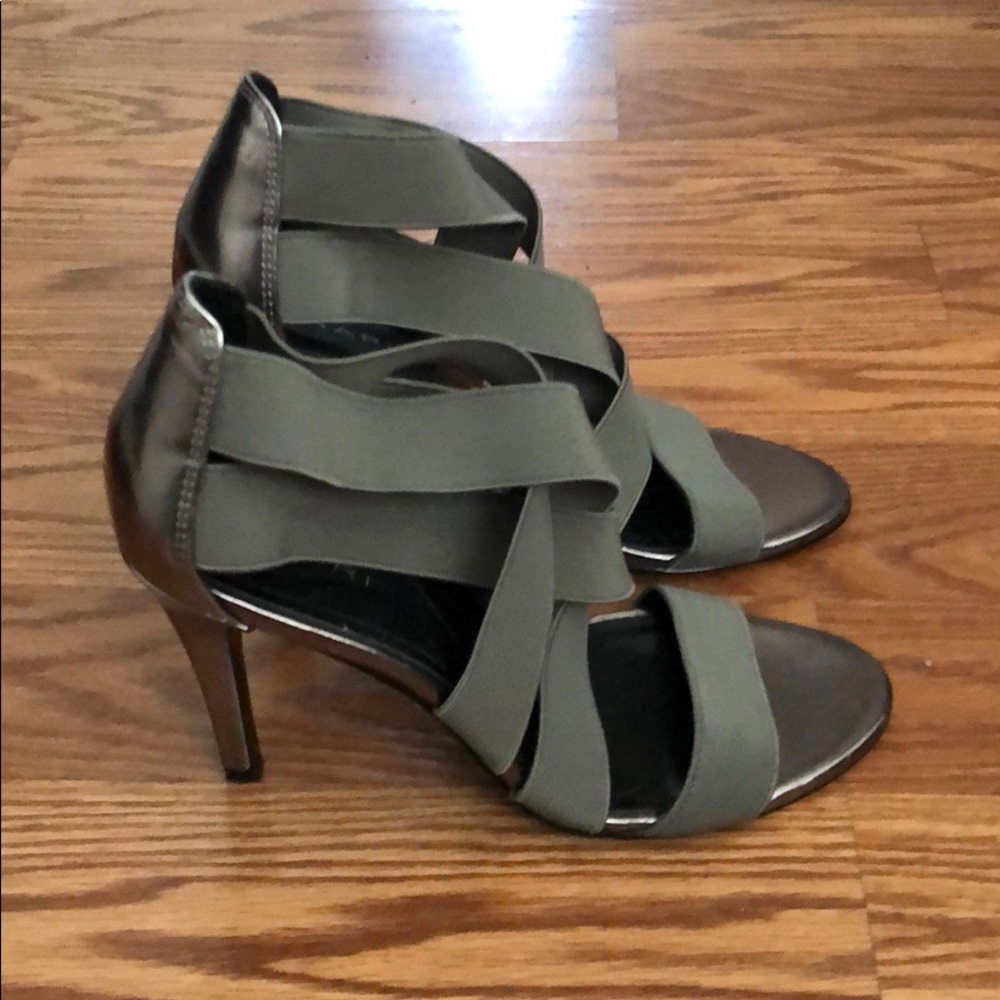 Tahari Grey Bandage Sandal Heels